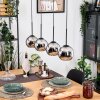Koyoto Hängeleuchte Glas 15 cm Naturfarben, Schwarz, 4-flammig