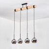 Koyoto Hängeleuchte Glas 15 cm Naturfarben, Schwarz, 4-flammig