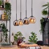 Koyoto Hängeleuchte Glas 15 cm Naturfarben, Schwarz, 4-flammig