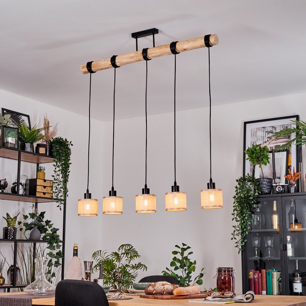 Sabadim Hängeleuchte Naturfarben, Schwarz, 5-flammig main product photo