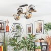 Ripoll Deckenleuchte Glas 15 cm Gold, Schwarz, 8-flammig