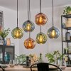Ripoll Hängeleuchte Glas 20 cm Blau, Grün, Kupferfarben, 6-flammig