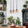 Koyoto Hängeleuchte Glas 15 cm Naturfarben, Schwarz, 3-flammig