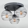 Koyoto Deckenleuchte Glas 15 cm Klar, Rauchfarben, 3-flammig