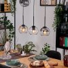 Koyoto Hängeleuchte Glas 15 cm Naturfarben, Schwarz, 3-flammig