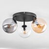 Gastor Deckenleuchte Glas 15 cm Bernsteinfarben, Chrom, Klar, Rauchfarben, 3-flammig