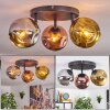 Ripoll Deckenleuchte Glas 15 cm Chrom, Gold, Kupferfarben, Rauchfarben, 3-flammig