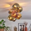 Ripoll Deckenleuchte Glas 15 cm Gold, Schwarz, 8-flammig