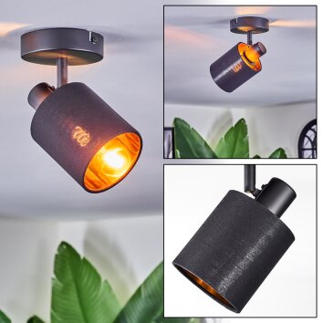 Fallhagen Deckenleuchte Schwarz, 1-flammig