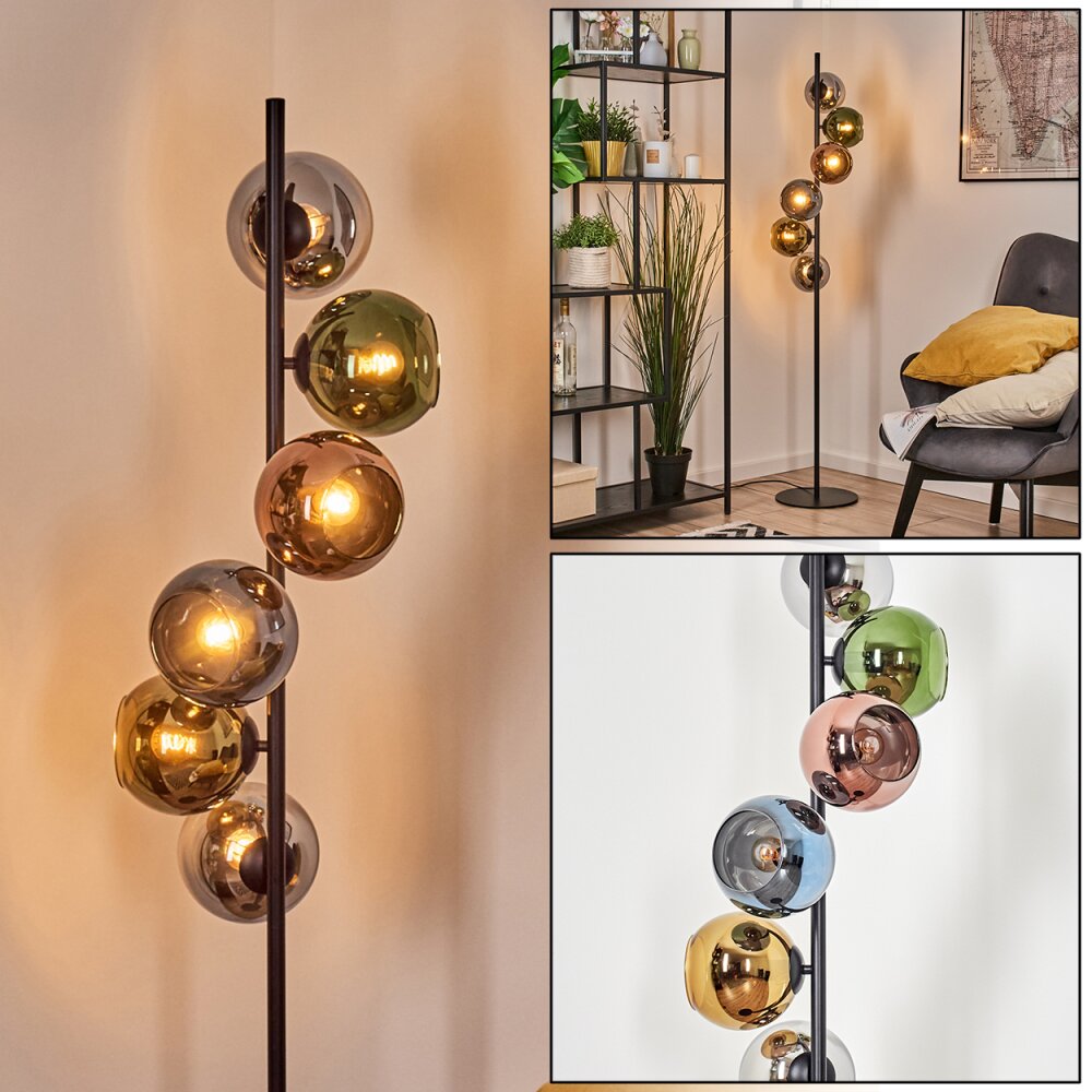 Koyoto Stehleuchte Glas 15 cm Blau, Chrom, Gold, Grün, Kupferfarben, Rauchfarben, 6-flammig main product photo