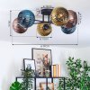 Koyoto Deckenleuchte Glas 15 cm Blau, Gold, Kupferfarben, 6-flammig