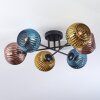 Koyoto Deckenleuchte Glas 15 cm Blau, Gold, Kupferfarben, 6-flammig