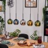 Koyoto Hängeleuchte Glas 15 cm Naturfarben, Schwarz, 5-flammig