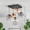Koyoto Deckenleuchte Glas 15 cm Gold, Schwarz, 5-flammig