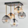 Koyoto Deckenleuchte Glas 15 cm Gold, Schwarz, 5-flammig
