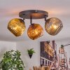 Ripoll Deckenleuchte Glas 15 cm Gold, Kupferfarben, Rauchfarben, 3-flammig