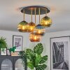 Koyoto Deckenleuchte Glas 15 cm Messing, Schwarz, 5-flammig