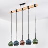 Koyoto Hängeleuchte Glas 15 cm Naturfarben, Schwarz, 5-flammig