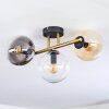 Gastor Deckenleuchte Glas 15 cm Gold, Schwarz, 3-flammig