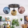 Koyoto Deckenleuchte Glas 15 cm Blau, Gold, Kupferfarben, 3-flammig