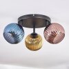Koyoto Deckenleuchte Glas 15 cm Blau, Gold, Kupferfarben, 3-flammig