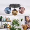 Koyoto Deckenleuchte Glas 15 cm Blau, Gold, Kupferfarben, 3-flammig