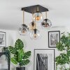 Ripoll Deckenleuchte Glas 15 cm Gold, Schwarz, 5-flammig