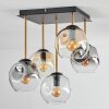 Ripoll Deckenleuchte Glas 15 cm Gold, Schwarz, 5-flammig