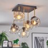 Ripoll Deckenleuchte Glas 15 cm Gold, Schwarz, 5-flammig