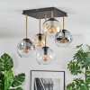 Ripoll Deckenleuchte Glas 15 cm Gold, Schwarz, 5-flammig