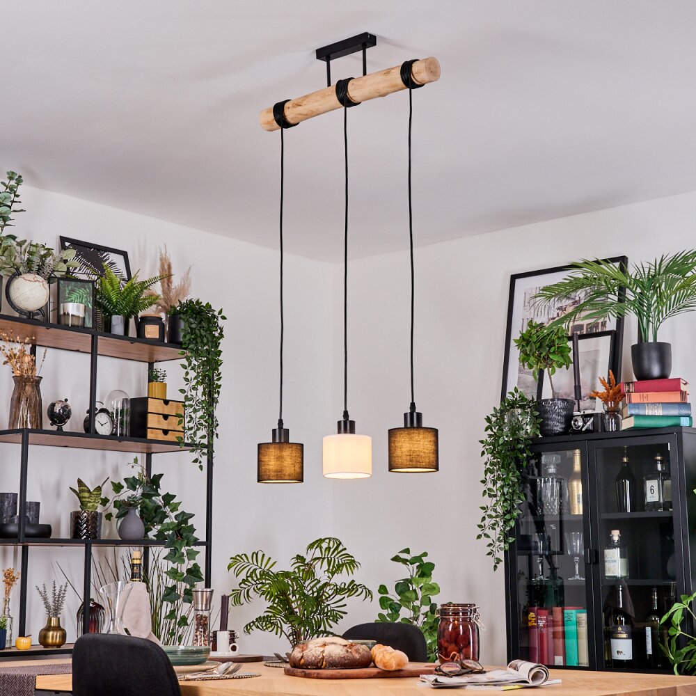 Bassagoda Hängeleuchte Naturfarben, Schwarz, 3-flammig main product photo