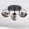 Ripoll Deckenleuchte Glas 15 cm Chrom, Rauchfarben, 3-flammig
