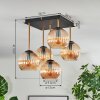 Koyoto Deckenleuchte Glas 15 cm Gold, Schwarz, 5-flammig