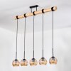 Koyoto Hängeleuchte Glas 15 cm Naturfarben, Schwarz, 5-flammig