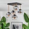 Ripoll Deckenleuchte Glas 15 cm Gold, Schwarz, 5-flammig