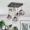 Ripoll Deckenleuchte Glas 15 cm Gold, Schwarz, 5-flammig