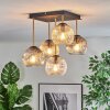 Ripoll Deckenleuchte Glas 15 cm Gold, Schwarz, 5-flammig
