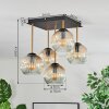 Ripoll Deckenleuchte Glas 15 cm Gold, Schwarz, 5-flammig