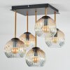 Ripoll Deckenleuchte Glas 15 cm Gold, Schwarz, 5-flammig
