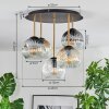 Ripoll Deckenleuchte Glas 15 cm Messing, Schwarz, 5-flammig