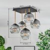 Ripoll Deckenleuchte Glas 15 cm Gold, Schwarz, 5-flammig