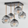 Ripoll Deckenleuchte Glas 15 cm Gold, Schwarz, 5-flammig