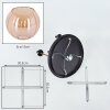 Koyoto Deckenleuchte Glas 15 cm Messing, Schwarz, 5-flammig