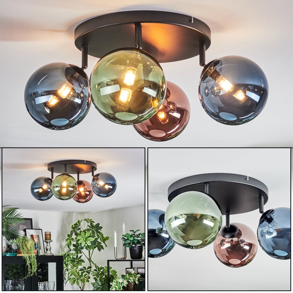 Chehalis Deckenleuchte Glas 15 cm Blau, Grün, Kupferfarben, 4-flammig main product photo