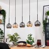 Ripoll Hängeleuchte Glas 15 cm Naturfarben, Schwarz, 5-flammig
