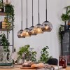 Ripoll Hängeleuchte Glas 15 cm Naturfarben, Schwarz, 5-flammig