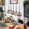 Ripoll Hängeleuchte Glas 15 cm Naturfarben, Schwarz, 5-flammig