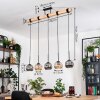 Ripoll Hängeleuchte Glas 15 cm Naturfarben, Schwarz, 5-flammig