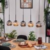 Ripoll Hängeleuchte Glas 15 cm Naturfarben, Schwarz, 5-flammig
