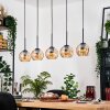 Koyoto Hängeleuchte Glas 15 cm Naturfarben, Schwarz, 5-flammig